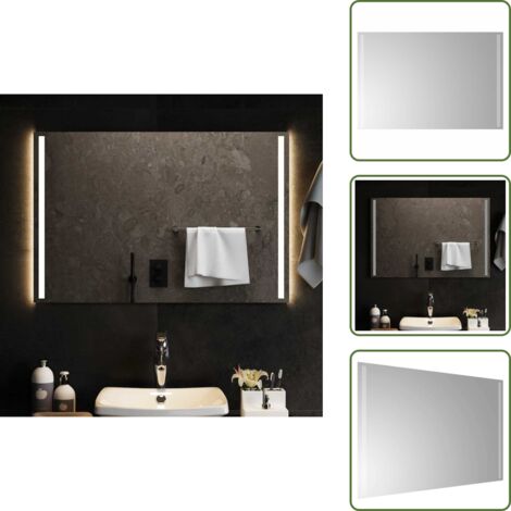 The Living Store Specchio da Bagno con Luci LED 90x60 cm - Specchio a LED