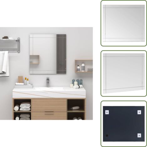 The Living Store Specchio da Parete 100x60 cm in Vetro - Specchio in vetro