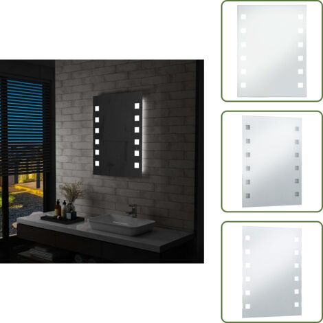 The Living Store Specchio da Parete a LED per Bagno 60x80 cm - Illuminazione da bagno