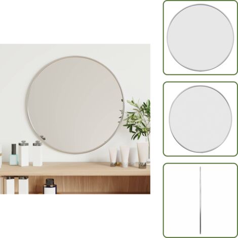 The Living Store Specchio da Parete Argento Ø 40 cm Rotondo - Specchio argento