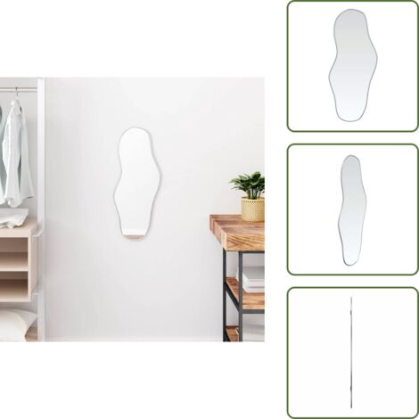 The Living Store Specchio da Parete Argento 60x25 cm - Specchio argento