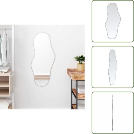 The Living Store Specchio da Parete Argento 90x40 cm - Specchio argento