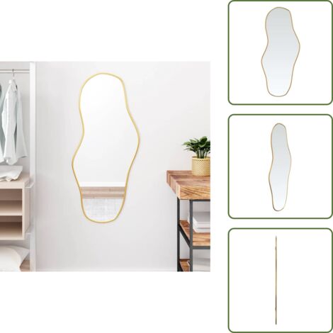 The Living Store Specchio da Parete Dorato 100x45 cm - Specchio dorato