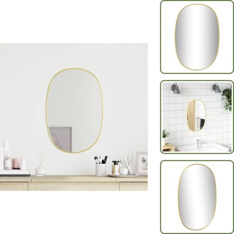 The Living Store Specchio da Parete Dorato 50x35 cm - Specchio dorato