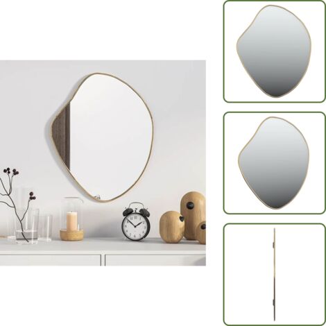 The Living Store Specchio da Parete Dorato 50x40 cm - Specchio dorato
