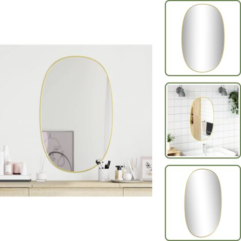 The Living Store Specchio da Parete Dorato 70x45 cm - Specchio da trucco