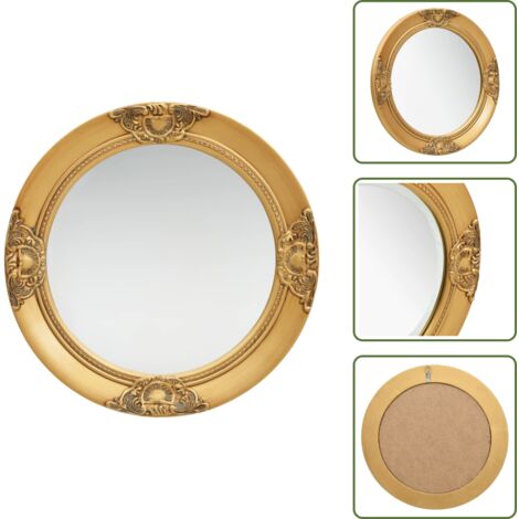 The Living Store Specchio da Parete Stile Barocco 50 cm Oro - Specchio barocco