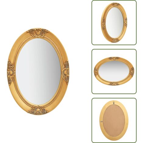 The Living Store Specchio da Parete Stile Barocco 50x70 cm Oro - Specchio barocco