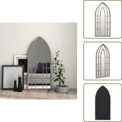 The Living Store Specchio Sabbia 100x45 cm Ferro per Uso Interno - Specchio sabbia