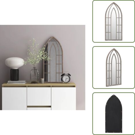 The Living Store Specchio Sabbia 70x30 cm Ferro per Uso Interno - Specchio sabbia