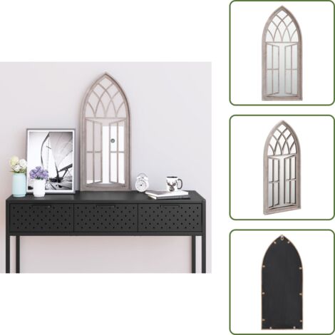 The Living Store Specchio Sabbia 70x30 cm in Ferro per Uso Interno - Specchio interno