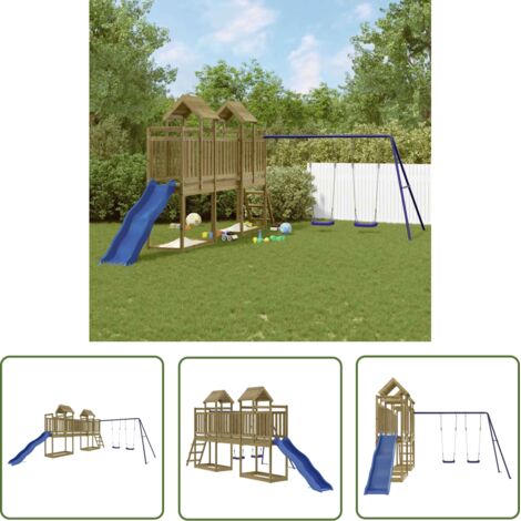 The Living Store Spielturm Imprägniertes Kiefernholz - Holzspielplatz - Gartenmöbel - Outdoorspiele - Spielgeräte - Klettermöglichkeiten