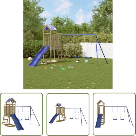 The Living Store Spielturm Imprägniertes Kiefernholz - Holzspielturm - Kletterturm - Spielgeräte Für Kinder - Gartenmöbel - Spielplatz