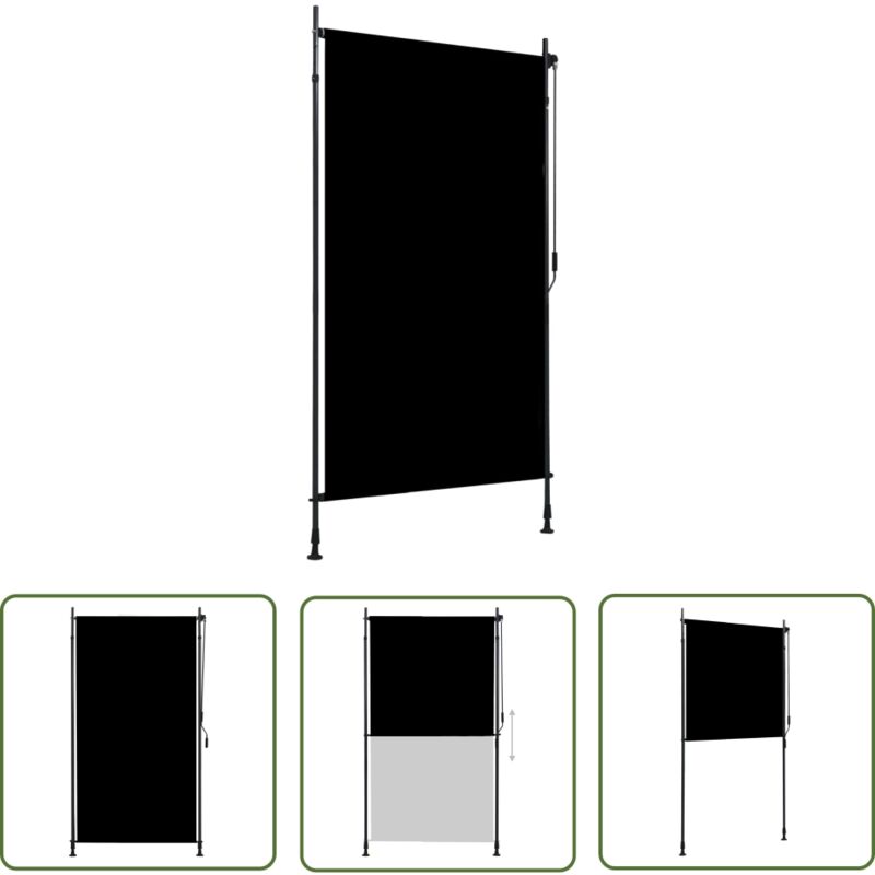 The Living Store - Store roulant d'extérieur 120 x 270 cm Anthracite - Store Extérieur - Stores Verticaux - Intimité Jardin - Ombre Terrasse - Store