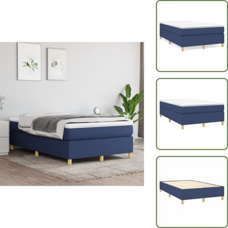 The Living Store Struttura Letto a Rete a Molle Blu 120x200 cm in Tessuto - Letto a molle