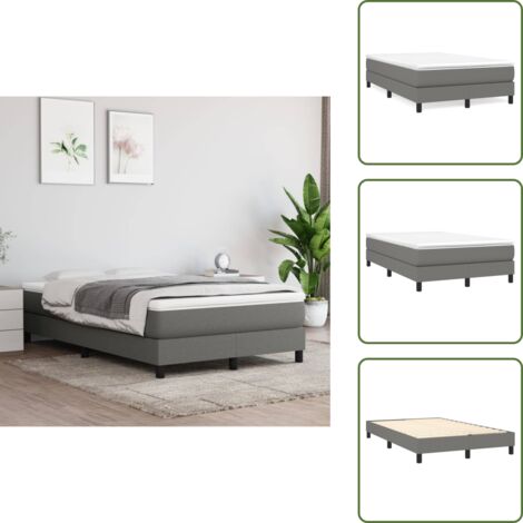 The Living Store Struttura Letto a Rete a Molle Grigio Scuro 120x200 cm Tessuto - Struttura letto