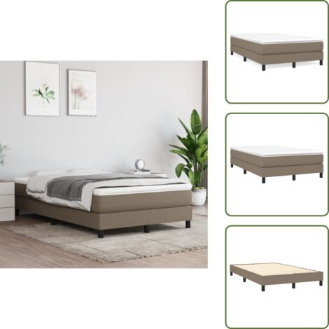 The Living Store Struttura Letto a Rete a Molle Tortora 120x200 cm Tessuto - Materasso letto