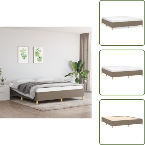 The Living Store Struttura Letto a Rete a Molle Tortora 180x200 cm in Tessuto - Struttura letto
