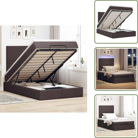 The Living Store Struttura Letto Pouf con Materasso 80x200 cm in Tessuto - Materasso a molle insacchettate