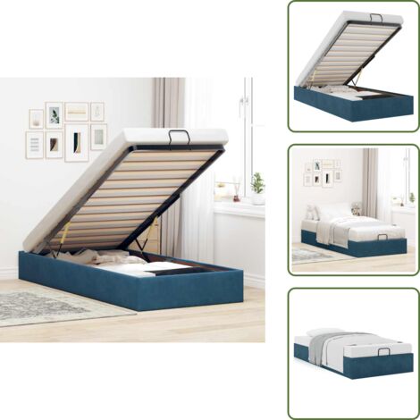 The Living Store Struttura Letto Pouf Senza Materasso 100x200 cm Velluto - Struttura letto