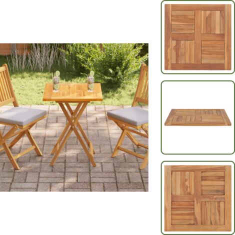 The Living Store Superficie de mesa de madera maciza de teca 60x60x2,5 cm - Madera maciza de teca