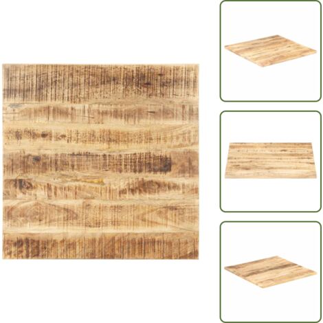 The Living Store Superficie de mesa madera maciza de mango 25-27 mm 80x80 cm - Madera maciza