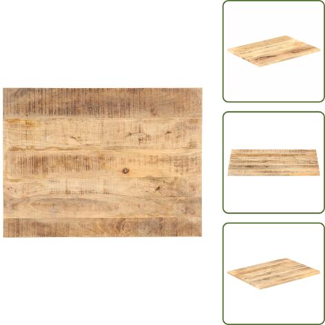 The Living Store Superficie de mesa madera maciza de mango 25-27 mm 90x60 cm - Madera maciza
