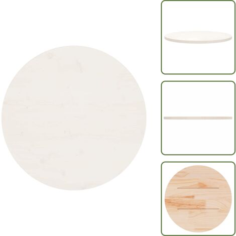 The Living Store Superficie de mesa madera maciza de pino blanco Ø70x2,5 cm - Mesa de comedor