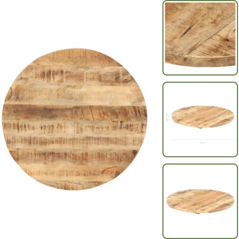 The Living Store Superficie de mesa redonda madera maciza de mango 25-27 mm 40cm - Madera maciza