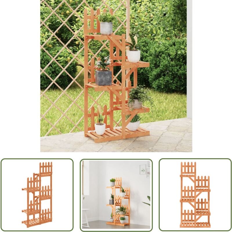 Support à fleurs 60x25x130 cm bois massif de sapin - Support à Fleurs - Plante - Jardinerie - Intérieur Design - Rangement - The Living Store