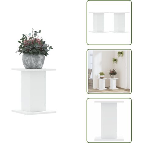 The Living Store Supporti per Piante 2 pz Bianchi 30x30x40cm Legno Multistrato - Supporti per piante in legno