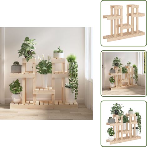 The Living Store Supporto per Piante 104,5x25x77,5 cm in Legno Massello di Pino - Porta piante