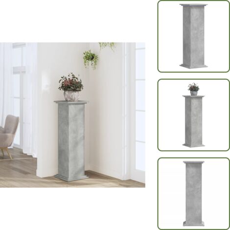 The Living Store Supporto per Piante Grigio 33x33x100 cm in Truciolato - Supporto per vasi