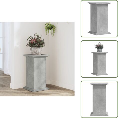 The Living Store Supporto per Piante Grigio 33x33x60 cm in Legno Multistrato - Supporto per vasi