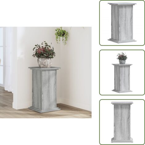 The Living Store Supporto per Piante Grigio Sonoma 33x33x60 cm Legno Multistrato - Supporto per vasi