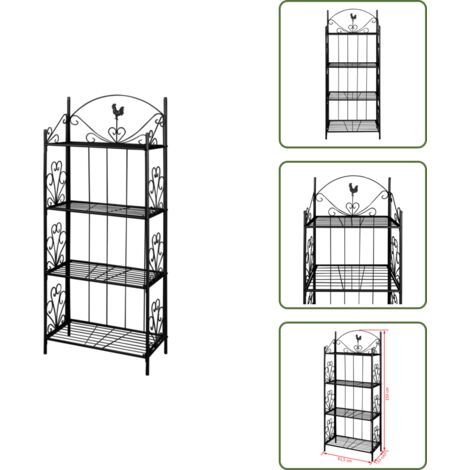 The Living Store Supporto per Piante Quadrato Nero - Supporto per piante quadrato