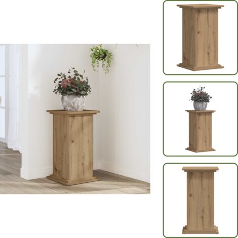 The Living Store Supporto per Piante Rovere Artigianale 33x33x60 cm Truciolato - Supporto per vasi