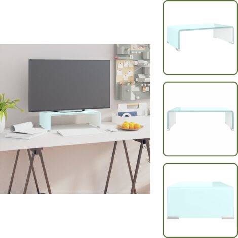 The Living Store Supporto TV / Rialzo Monitor in Vetro Verde 40x25x11 cm - Rialzo monitor