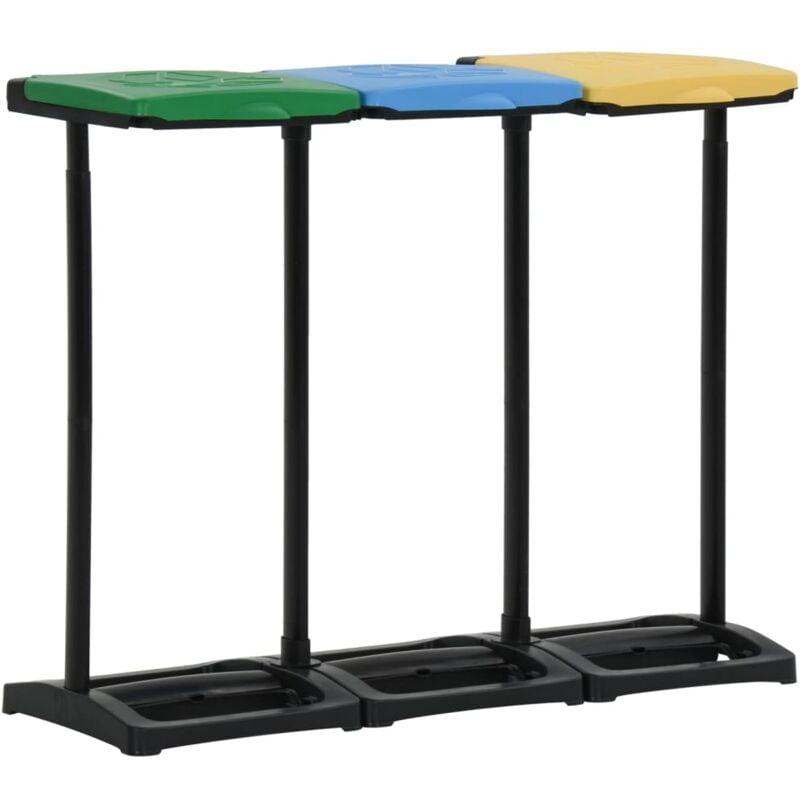 Supports avec couvercle pour sacs poubelle 240-330 l pp The Living Store Multicolore