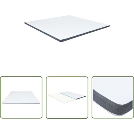 The Living Store Surmatelas de sommier tapissier 200x200x5 cm - Surmatelas - Matelas - Literie - Confort - Sommeil