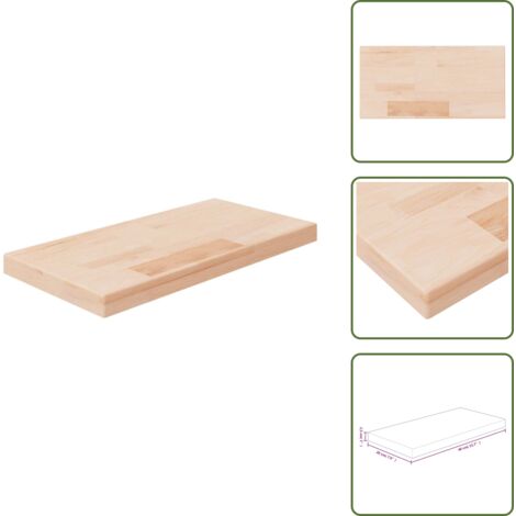 The Living Store Tabla de estantería madera maciza roble sin tratar 40x20x2,5 cm - Estantería de roble