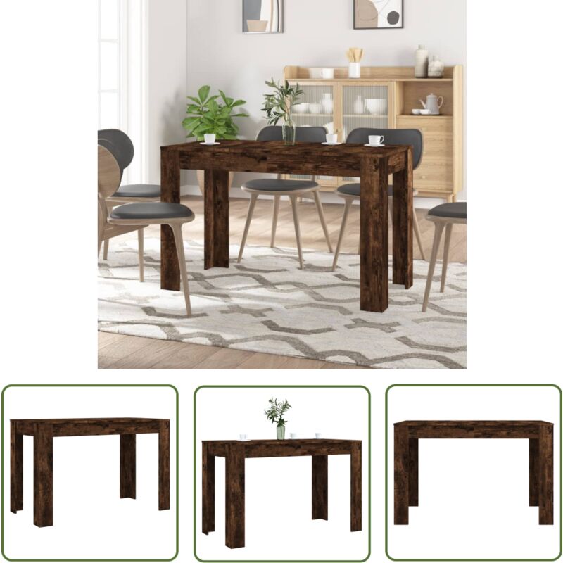 The Living Store - Table à dîner chêne fumé 120x60x76 cm bois d'ingénierie - Table à Manger - Table En Bois - Table Design - Table Moderne - Table