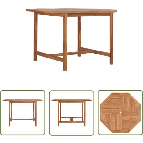 The Living Store Table à dîner de jardin 110x110x75 cm Bois massif de teck - Table De Jardin - Table Repas Extérieure - Mobilier De Jardin - Table En Teck - Table Résistante Aux Intempéries