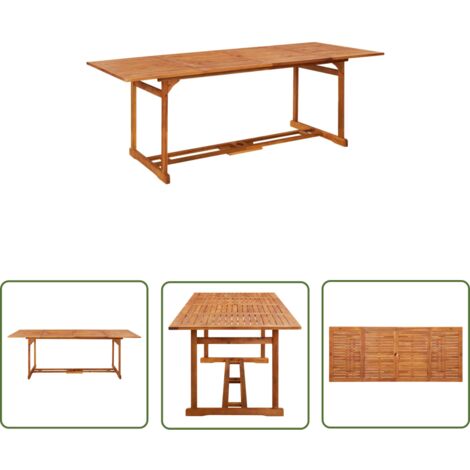 The Living Store - Table à dîner de jardin 220x90x75 cm Bois d'acacia massif