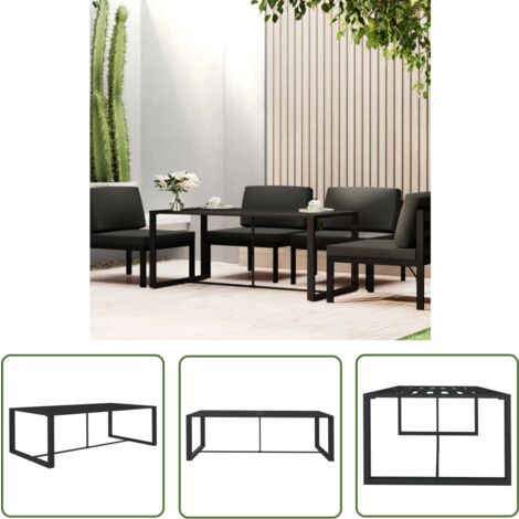 The Living Store Table à dîner d'extérieur Anthracite 120x60x66 cm Aluminium - Table À Manger Extérieur - Table D'extérieur - Table Aluminium - Meubles De Jardin - Décoration Jardin