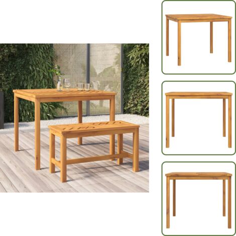 The Living Store Table à manger de jardin 90x90x74 cm bois d'acacia solide - Table de terrasse