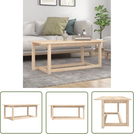 The Living Store Table basse 110x55x45 cm Bois massif de pin - Table Basse - Meuble Salon - Table D'appoint - Table Latéral - Bois Massif