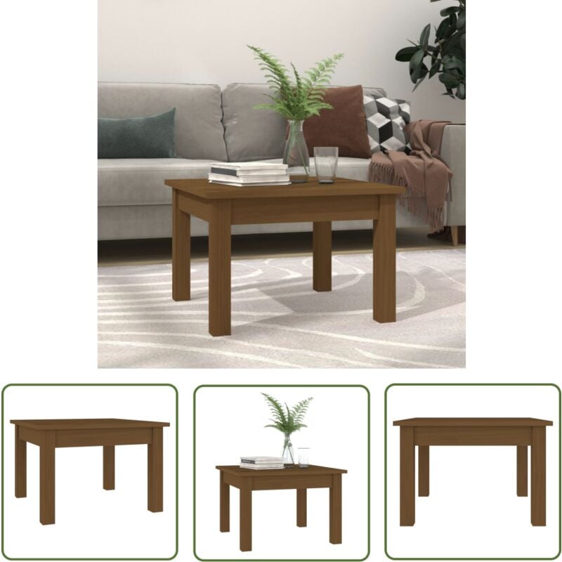 Maison Chic - The Living Store Table basse Marron miel 45x45x30 cm Bois massif de pin - Table Basse - Meuble Salon - Table D'appoint - Table Ronde