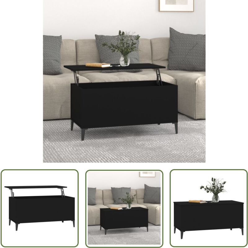 Maison Chic - The Living Store Table basse Noir 90x44,5x45 cm Bois d'ingénierie - Table Basse - Meuble Salon - Table D'appoint - Design Moderne