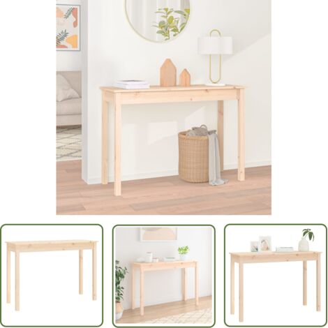 The Living Store Table console 110x40x75 cm Bois massif de pin - Table Basse - Meuble Entrée - Table D'appoint - Table Design - Bois Massif